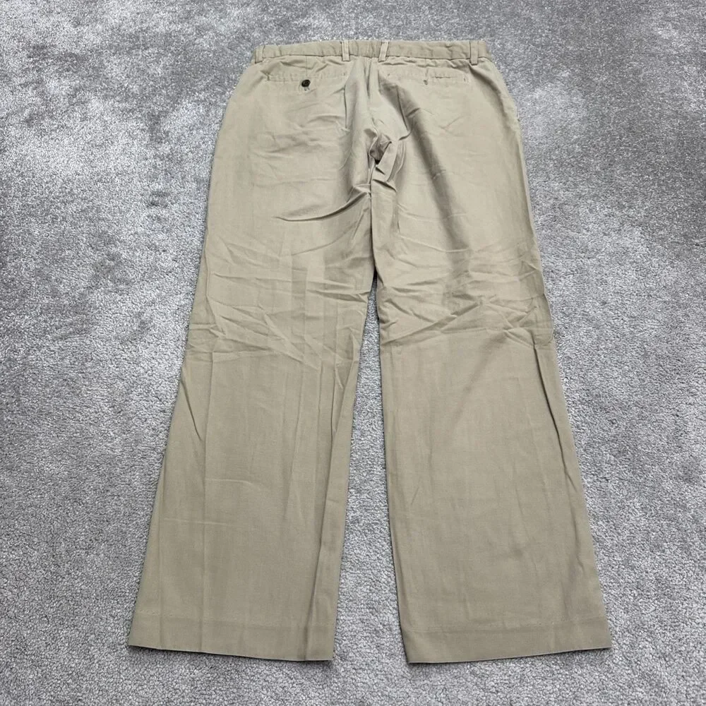 Banana Republic Tailored Slim Fit Non Iron Chino Pants Mens 34x32 Khaki Brown